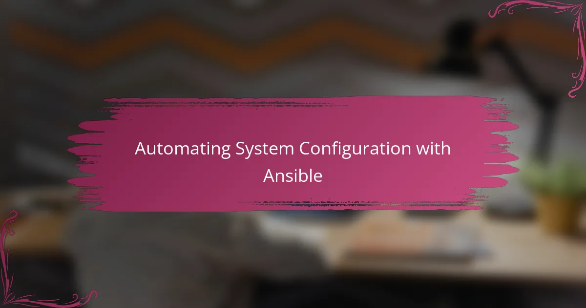 Automating System Configuration with Ansible