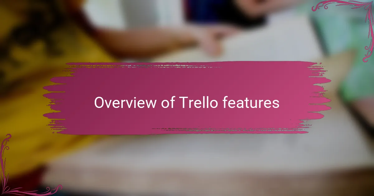 Overview of Trello features