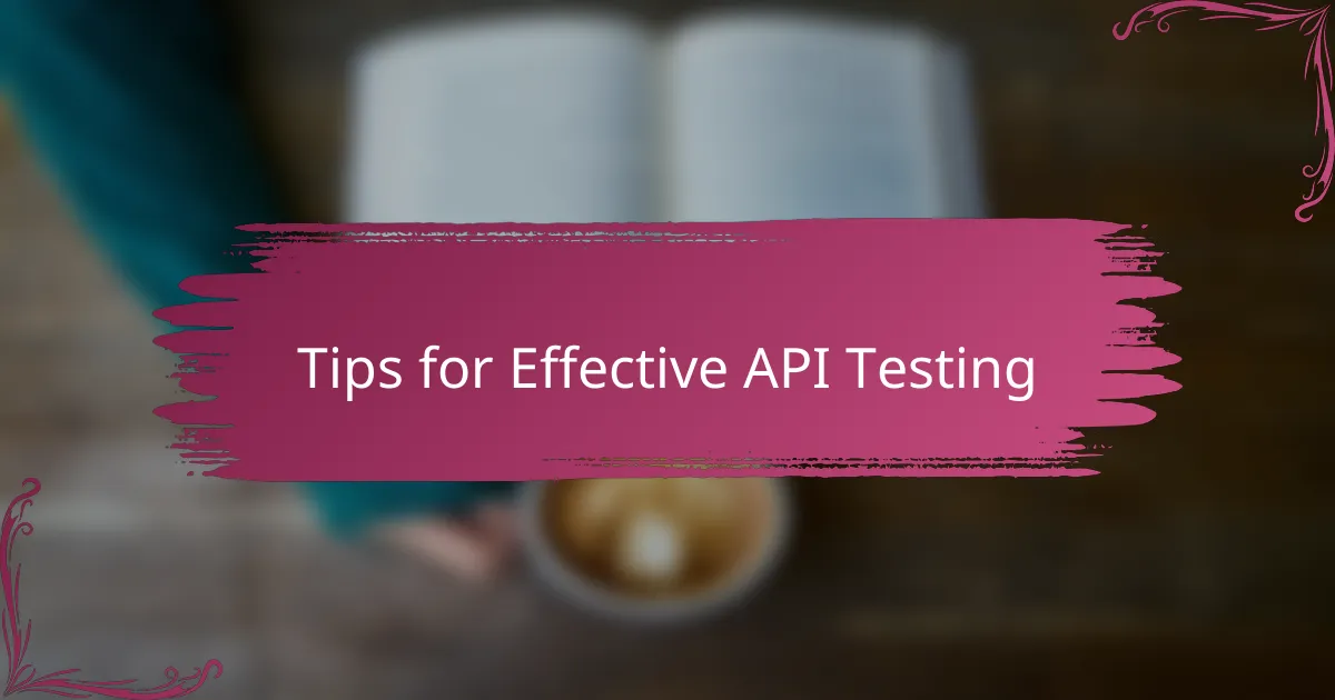 Tips for Effective API Testing